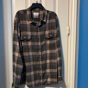 Goodfellow & Co Black and Tan Plaid Shirt